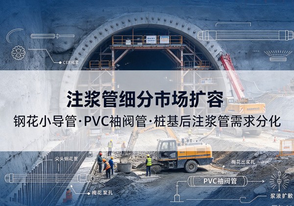 法库注浆管细分市场扩容，隧道钢花小导管、PVC 袖阀管、桩基后注浆管需求分化